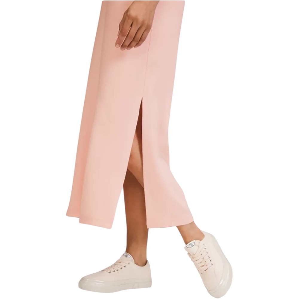 Lululemon Pink Sleeveless V Neck Midi Dress‎ Slits Athleisure Women's Large - Picture 9 of 13